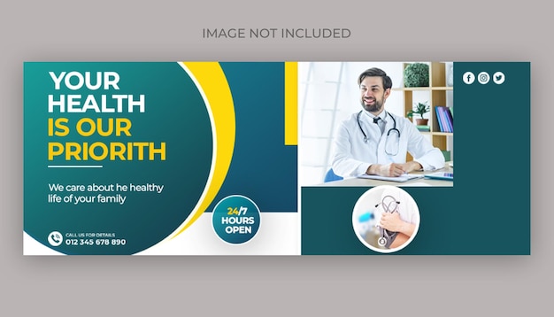 Medical healthcare facebook timeline cover and web banner template