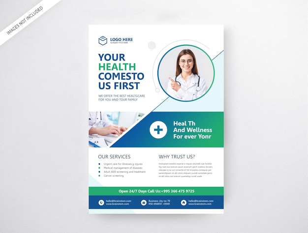 PSD medical and healthcare flyer design