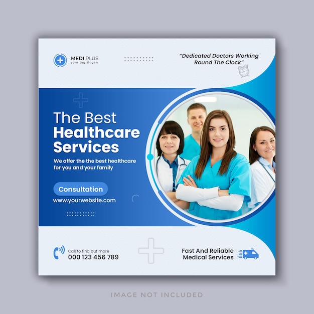 Medical healthcare flyer social media post and web banner template