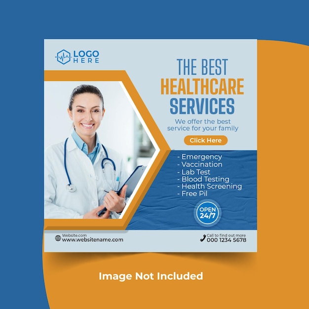 PSD medical healthcare flyer social media post web promotion banner template