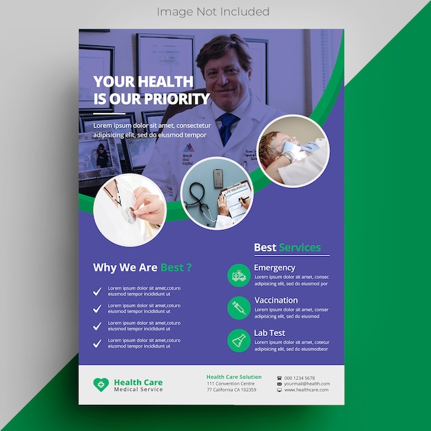 PSD medical healthcare flyer template