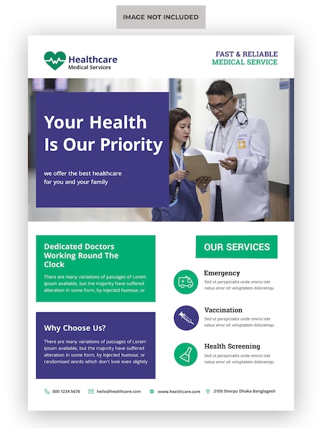 Medical healthcare flyer template