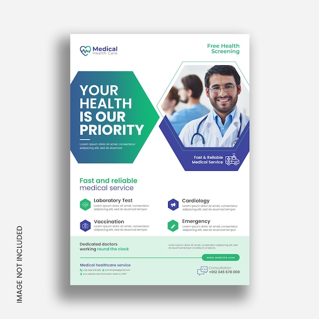 PSD medical healthcare flyer template