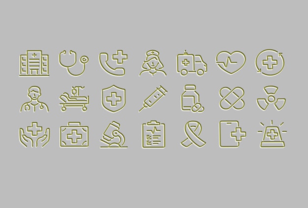 medical and healthcare icons set