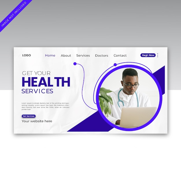 PSD medical healthcare landing page banner template