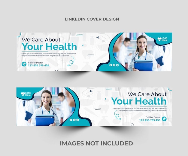 Medical healthcare LinkedIn cover and instagram post template design.