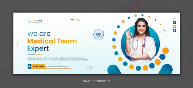 PSD medical healthcare new social media facebook cover and new web banner design template