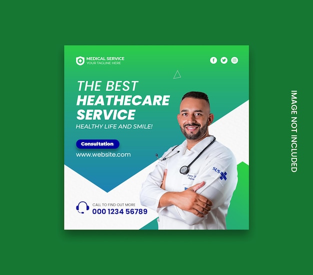 PSD medical healthcare social media design