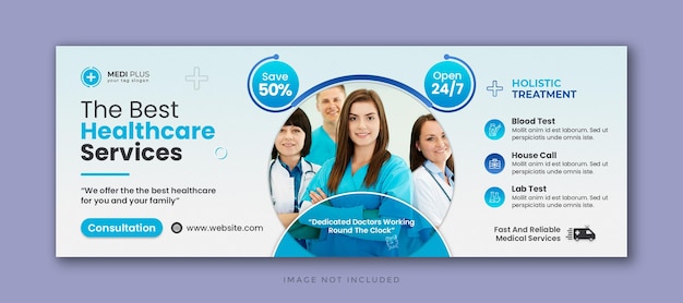 PSD medical healthcare social media facebook cover and web banner template