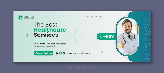 PSD medical healthcare social media facebook cover and web banner template