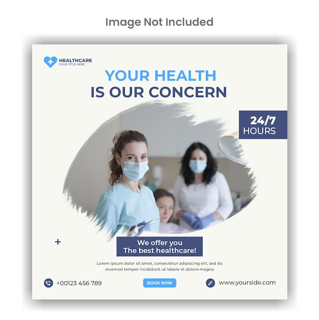 Medical and healthcare social media or instagram post template design