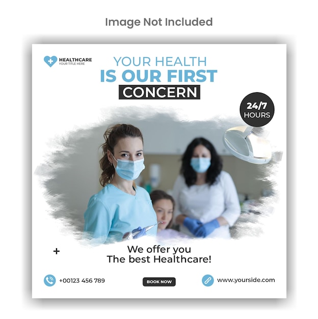 PSD medical and healthcare social media or instagram post template design