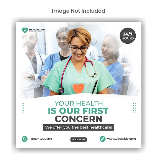 Medical and healthcare social media or instagram post template design