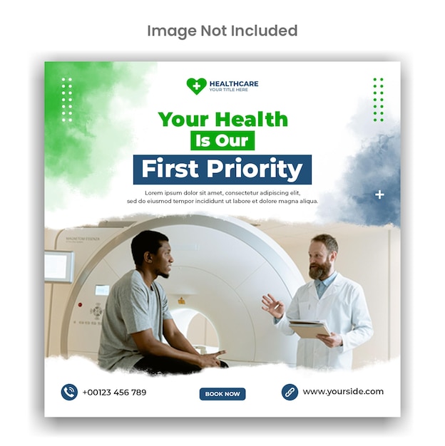PSD 医療ヘルスケアソーシャルメディアまたはinstagramの投稿テンプレートデザイン