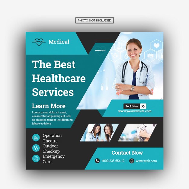 PSD medical healthcare social media post web promotion banner template