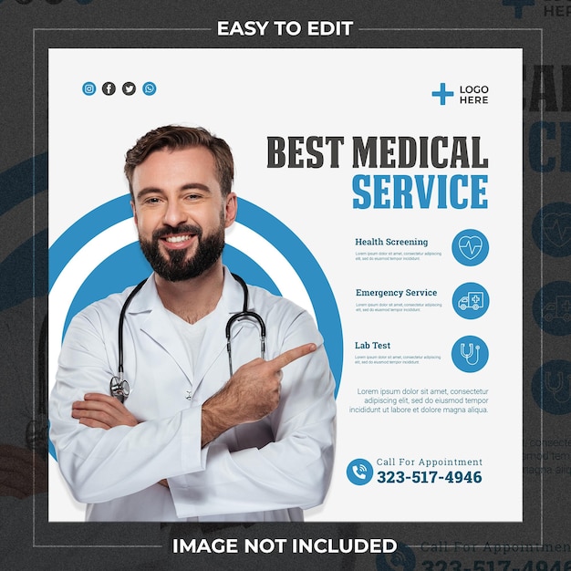 PSD medical healthcare social media template