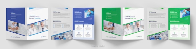 PSD modello di progettazione bifold brochure medica e sana