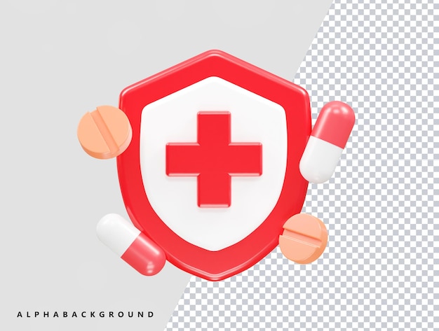 Medical icon 3d rendering illustration vector transparent