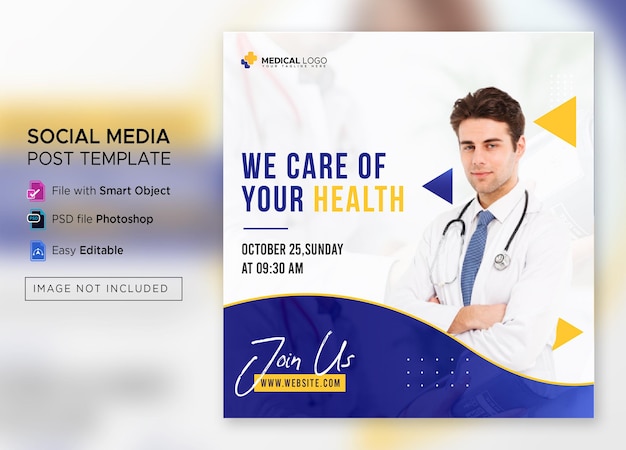 PSD instagram medico post premium psd