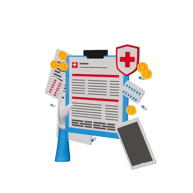 PSD medical insurance 3d illustration