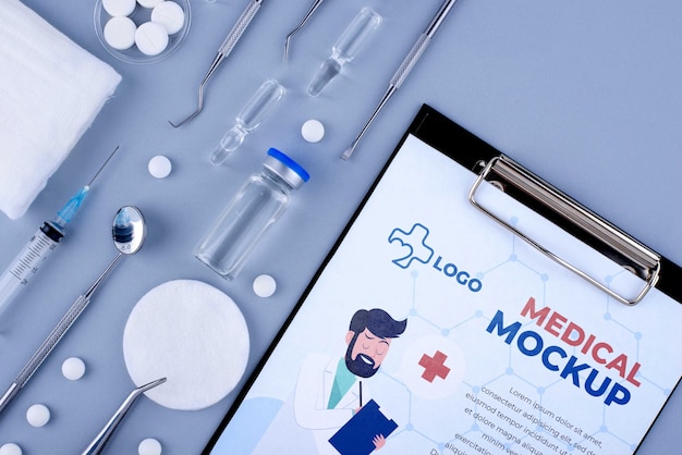 PSD medical material mockup design