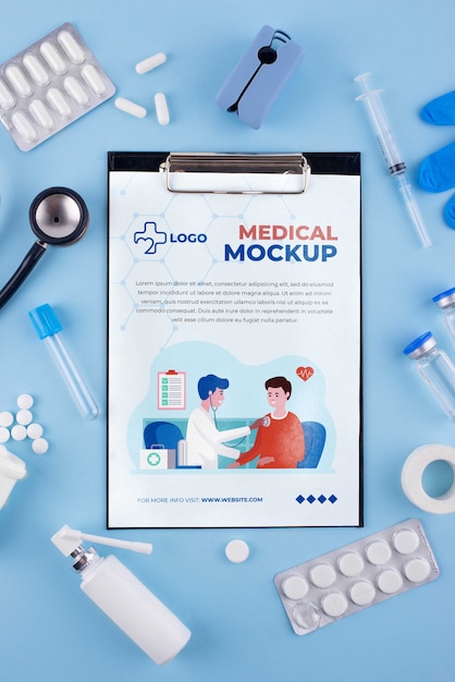 PSD progettazione di mockup di materiale medico