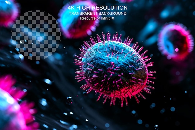 PSD medical monkeypox dangerous virus 3d illustration on transparent background