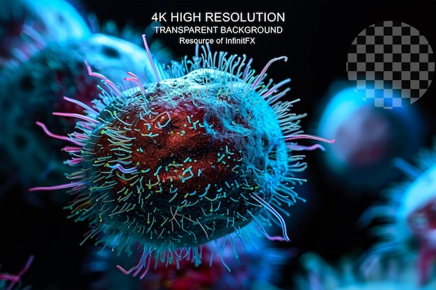 PSD medical monkeypox dangerous virus 3d illustration on transparent background