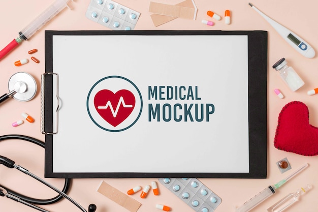 PSD mockup di design per appunti medici