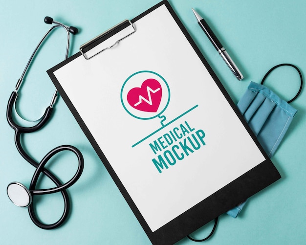 PSD medical note pad design mockup