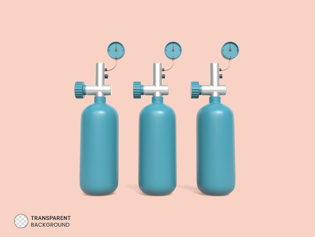 PSD medical oxygen tank icon isolated 3d render illustration