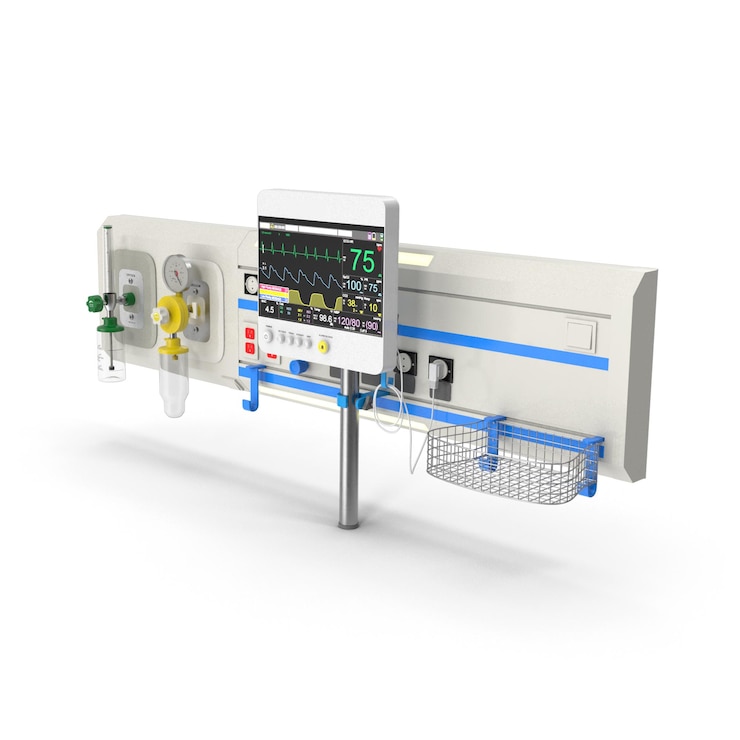 PSD medical patient monitor with oxygen and healthcare equipment