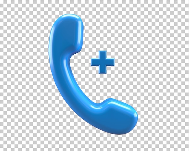 Chiamata telefonica medica icona blu 3d