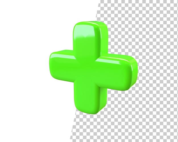 PSD medico più segno verde 3d rendering