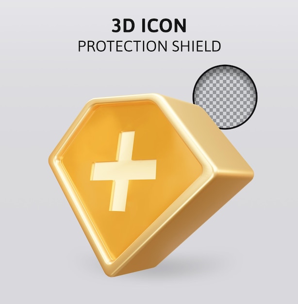 medical protection shield 3d rendering illustration