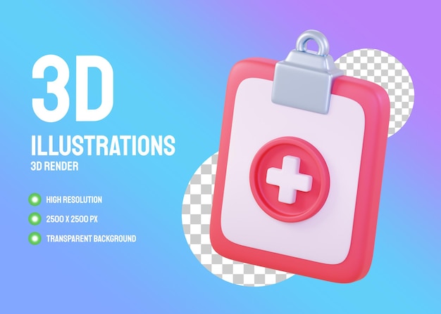 PSD medical report 3d illustration