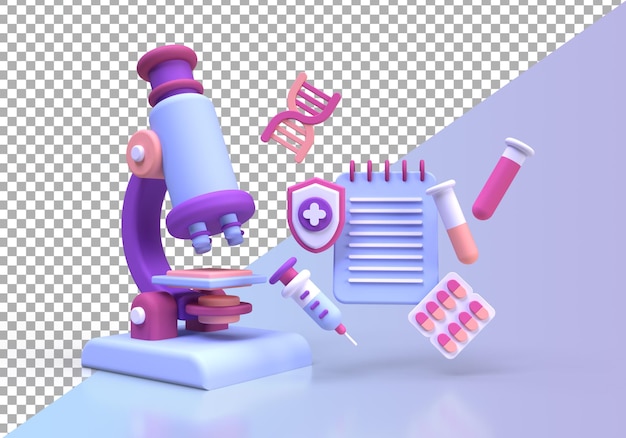 medical research concept illustration landing page template for background