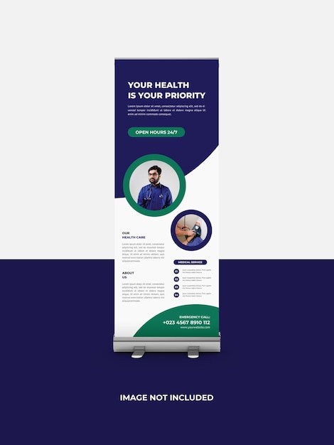 Medical roll up banner template design