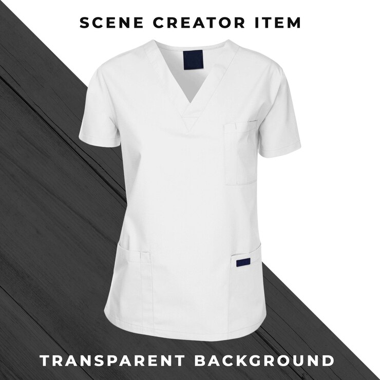 PSD medical shirt isolated with clipping path