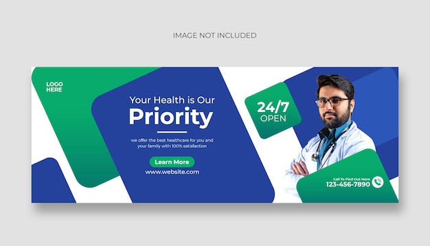 Medical social media facebook cover and web banner template