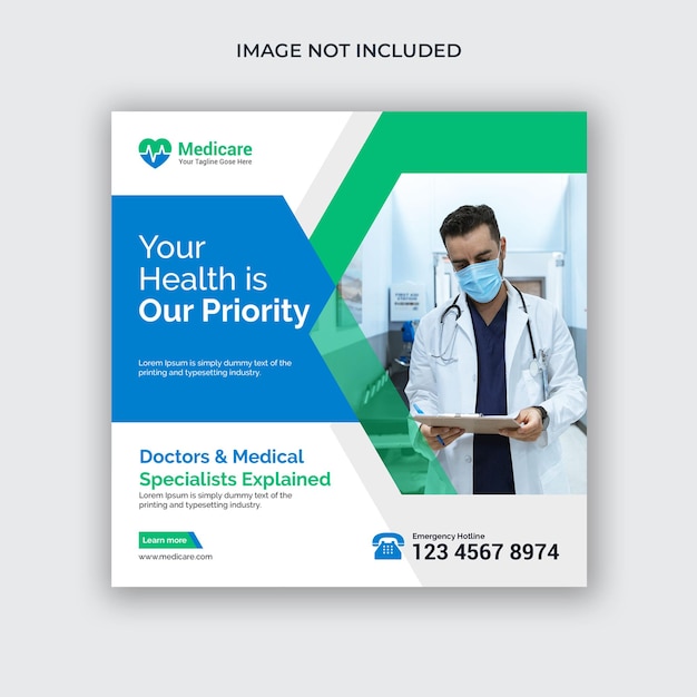 Medical social media post banner template 