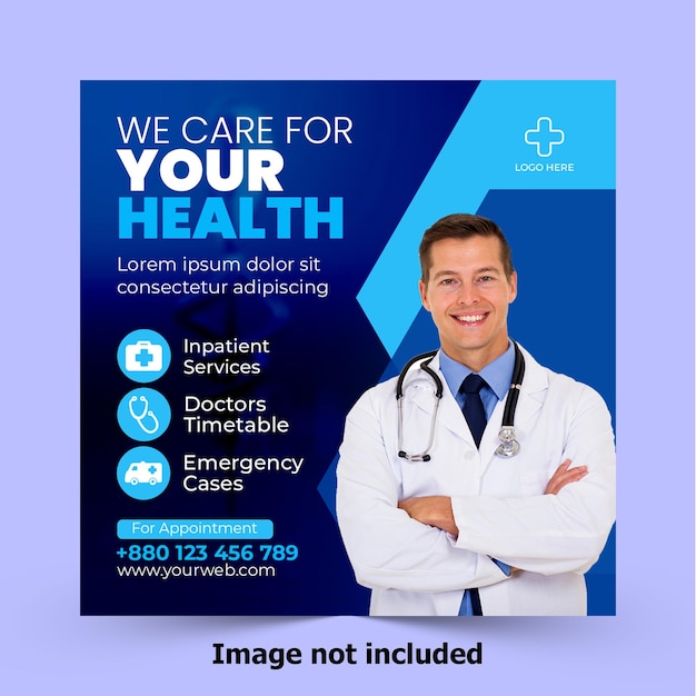 Post medico sui social media e web banner design