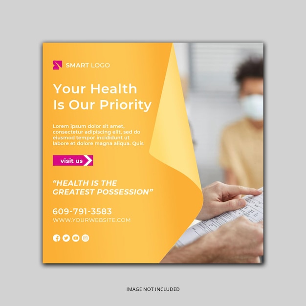 PSD medical social media template