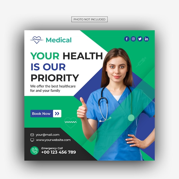 PSD medical social media template