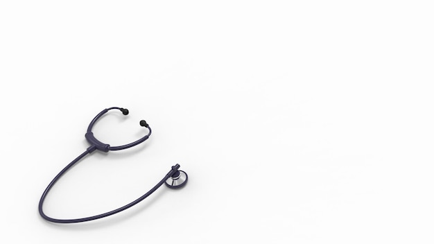 Medical stethoscope 3d render illustration for doctor healthcare concept