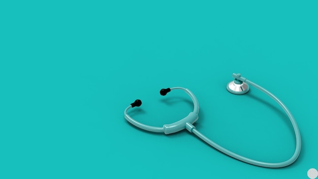 Medical stethoscope 3d render illustration for doctor healthcare concept