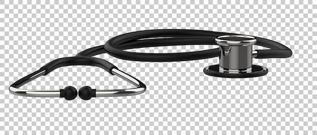 Stetoscopio medico su sfondo trasparente 3d rendering illustrazione
