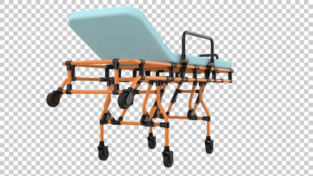 medical stretcher for epidemic virus on transparent background 3d rendering illustration