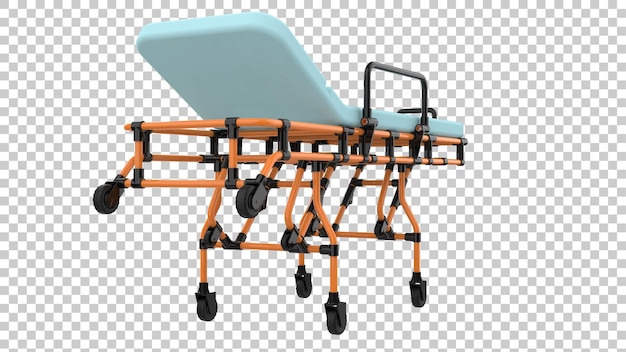 PSD medical stretcher for epidemic virus on transparent background 3d rendering illustration