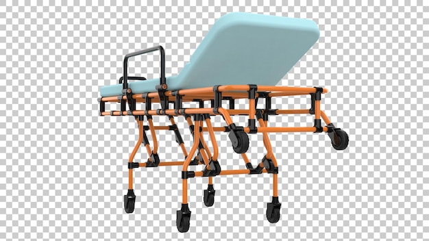 PSD medical stretcher for epidemic virus on transparent background 3d rendering illustration